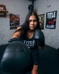 TITLE Black Blitz Fit Boxing Gloves 16 TITLE Black Blitz Fit Boxing Gloves -Knockout Gear BKBFGBK 3