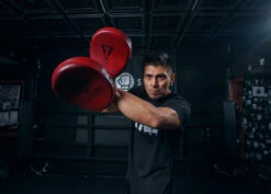 TITLE Boxing Blood Red Leather Punch Mitts 13 TITLE Boxing Blood Red Leather Punch Mitts -Knockout Gear BRMMPMRD 3