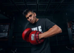 TITLE Boxing Blood Red Leather Punch Mitts 14 TITLE Boxing Blood Red Leather Punch Mitts -Knockout Gear BRMMPMRD 4