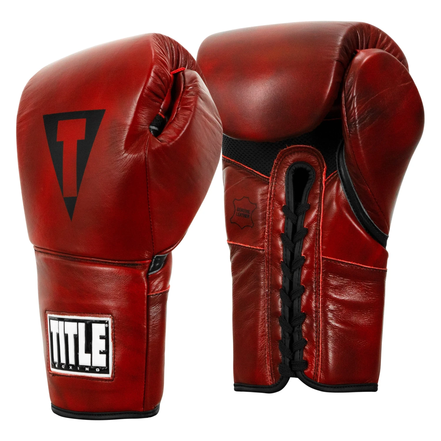 TITLE Boxing Blood Red Leather Sparring Gloves 5 TITLE Boxing Blood Red Leather Sparring Gloves - Image 3