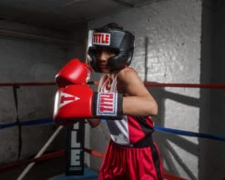 TITLE Classic USA Boxing Competition Headgear – With Cheeks -Knockout Gear CACHXBK 1