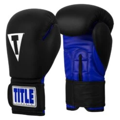 TITLE Classic Fitness Boxing Gloves 28 TITLE Classic Fitness Boxing Gloves -Knockout Gear CRBG BK BL 02
