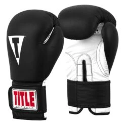 TITLE Classic Fitness Boxing Gloves 34 TITLE Classic Fitness Boxing Gloves -Knockout Gear CRBG BK WH 02