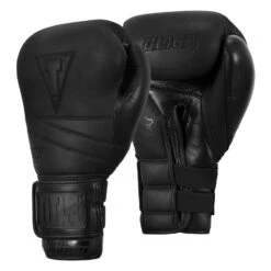 TITLE Black Bolstered Leather Bag Gloves -Knockout Gear DBBG BK 02