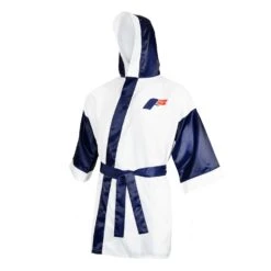 Fighting Full Length Robe 29 Fighting Full Length Robe -Knockout Gear FFLR WH BL 1