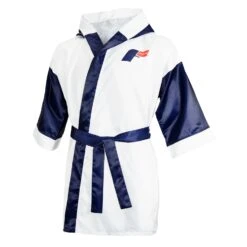 Fighting Full Length Robe 26 Fighting Full Length Robe -Knockout Gear FFLR WH BL 2