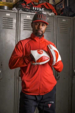 TITLE Boxing Fighting Fresh Leather Punch Mitts 18 TITLE Boxing Fighting Fresh Leather Punch Mitts -Knockout Gear FFPM WH RD