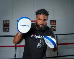 Fighting Freedom Leather Focus Mitts -Knockout Gear FLFM2WHBL 2