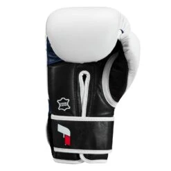 Fighting Ferocity Leather Training Gloves -Knockout Gear FTGTG WH BK BL 4