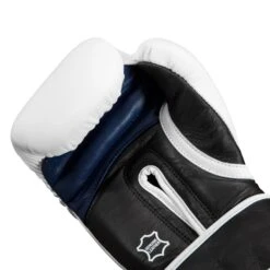 Fighting Ferocity Leather Training Gloves -Knockout Gear FTGTG WH BK BL 5