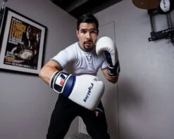 Fighting Ferocity Leather Training Gloves -Knockout Gear FTGTGWHBK 1