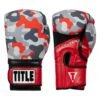 TITLE Boxing Infused Foam Camo Color Pop Bag Gloves -Knockout Gear IFSCPBG GR RD 1