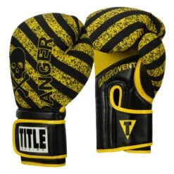 TITLE Boxing Infused Foam Danger Bag Gloves 12 TITLE Boxing Infused Foam Danger Bag Gloves -Knockout Gear IFSDBG BK YE 2