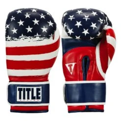 TITLE Boxing Liberty Bag Gloves -Knockout Gear LBTBG RD WH BL 1