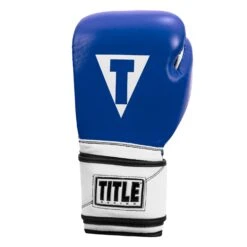 TITLE Boxing Premium Leather Performance Training Gloves -Knockout Gear LPTG BL WH BK 003