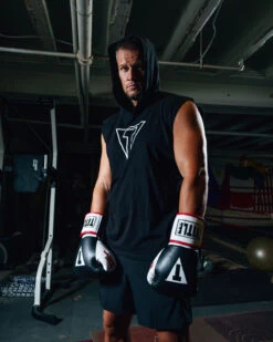 TITLE Boxing Outline Sleeveless Hoodie -Knockout Gear LTA3BK 1