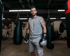 TITLE Boxing Outline Sleeveless Hoodie -Knockout Gear LTA3GR 1