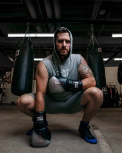 TITLE Boxing Outline Sleeveless Hoodie -Knockout Gear LTA3GR 2