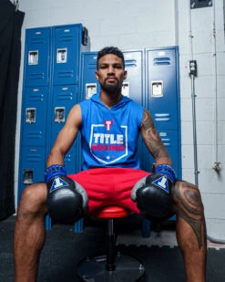 TITLE Boxing Jumbo Logo Sleeveless Hoodie 17 TITLE Boxing Jumbo Logo Sleeveless Hoodie -Knockout Gear LTA4BL 1