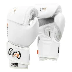Rival Boxing Intelli-Shock Leather Bag Gloves 18 Rival Boxing Intelli-Shock Leather Bag Gloves -Knockout Gear RB50 WH 2