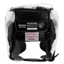 Rival Boxing Amateur Competition Headgear With Cheek Protect -Knockout Gear RHGC2C BK WH 4