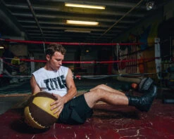 TITLE Boxing Retro Leather Medicine Balls -Knockout Gear ROSMBBR 1