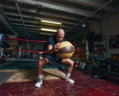 TITLE Boxing Retro Leather Medicine Balls -Knockout Gear ROSMBBR 3