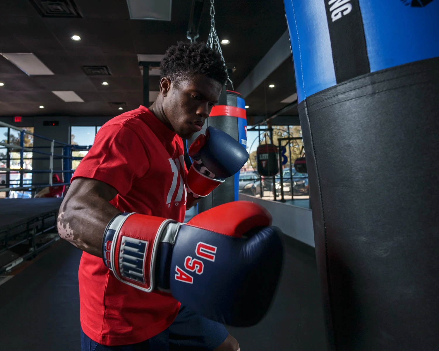 TITLE Boxing Sugar Ray Leonard 1976 Montreal Special Edition Leather Training Gloves 4 TITLE Boxing Sugar Ray Leonard 1976 Montreal Special Edition Leather Training Gloves - Image 2