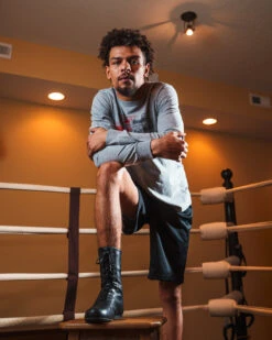 TITLE Boxing High-Top Leather Boxing Shoes -Knockout Gear TBS42BK 2