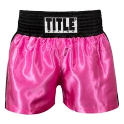 TITLE Boxing Professional Women’s Satin Striped Boxing Trunks -Knockout Gear TPBTW2 PK BK 2