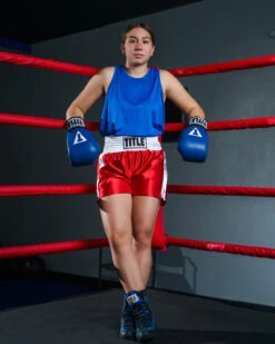 TITLE Boxing Professional Women’s Satin Striped Boxing Trunks -Knockout Gear TPBTW2RD 1
