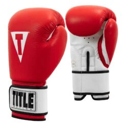 TITLE Premier Leather Super Bag Gloves 2.0 -Knockout Gear TSBG2 RD WH 002