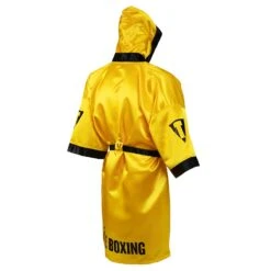 TITLE Boxing Pro Full Length Boxing Robe -Knockout Gear TSRFL2 GD BK 02