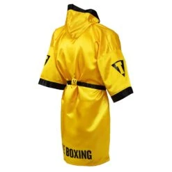 TITLE Boxing Pro Full Length Boxing Robe -Knockout Gear TSRFL2 GD BK 04