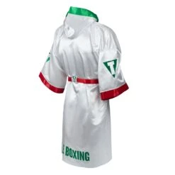 TITLE Boxing Pro Full Length Boxing Robe -Knockout Gear TSRFL2 RD WH GN 04