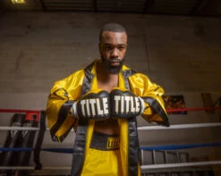 TITLE Boxing Pro Full Length Boxing Robe -Knockout Gear TSRFL2BKGD 1