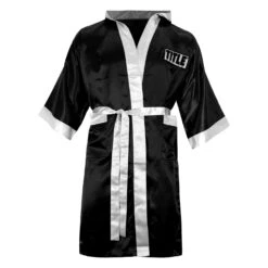 TITLE Boxing Pro Full Length Robe 3.0 28 TITLE Boxing Pro Full Length Robe 3.0 -Knockout Gear TSRFL3 BK WH 1