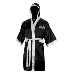 TITLE Boxing Pro Full Length Robe 3.0 30 TITLE Boxing Pro Full Length Robe 3.0 -Knockout Gear TSRFL3 BK WH 2