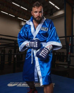 TITLE Boxing Pro Full Length Robe 3.0 34 TITLE Boxing Pro Full Length Robe 3.0 -Knockout Gear TSRFL3BLWH 1