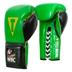 WBC By TITLE Boxing Sparring Gloves -Knockout Gear WBCSG GN BK 02