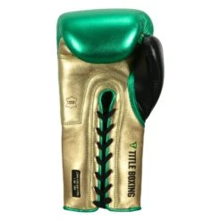 WBC By TITLE Boxing Green Belt Sparring Gloves -Knockout Gear WGBSG GN GD BK 4