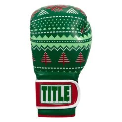 TITLE Boxing Limited Edition Deck The Halls Bag Gloves -Knockout Gear XMASBG GN 3