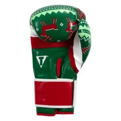 TITLE Boxing Limited Edition Deck The Halls Bag Gloves -Knockout Gear XMASBG GN 4