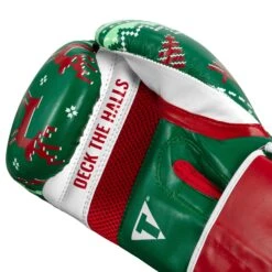 TITLE Boxing Limited Edition Deck The Halls Bag Gloves -Knockout Gear XMASBG GN 5