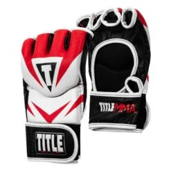 TITLE MMA Command Pro Fight Gloves -Knockout Gear XMCPFG RD WH 002