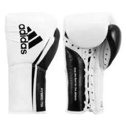Adidas Hybrid 350 Elite Pro Fight Gloves -Knockout Gear adih750fg wh bk 1 1