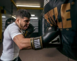 TITLE Boxeo Mexican Leather Bag Gloves Quatro 20 TITLE Boxeo Mexican Leather Bag Gloves Quatro -Knockout Gear basbg4 bk wh 1 2 1