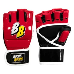 BOOM BOOM Boxing Bomber Youth MMA Gloves -Knockout Gear bbmmgy rd bk wh 01