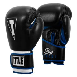 TITLE Boxing Leather Big League Training Gloves 13 TITLE Boxing Leather Big League Training Gloves -Knockout Gear bltg2 bk bl 02