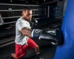 TITLE Boxing Leather Big League Training Gloves 17 TITLE Boxing Leather Big League Training Gloves -Knockout Gear bltg2 bk bl wh 4 1